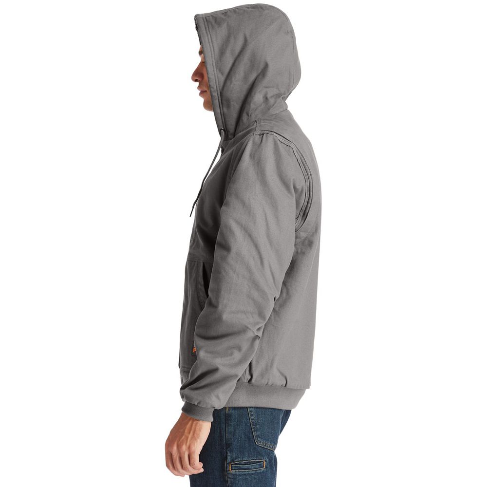 Timberland Μπουφαν Ανδρικα Βαθυ Γκρι - Pro® Gritman Lined, Hooded Καμβας - Greece 5304126-RQ